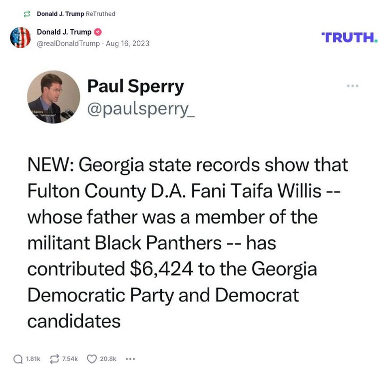 Post image from Donald Trump