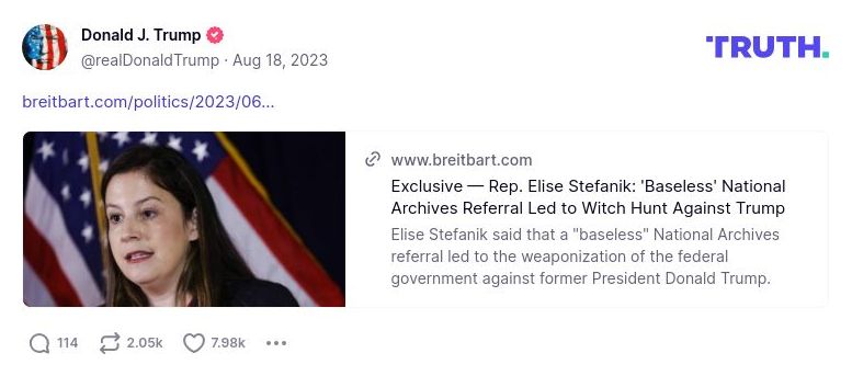 Post image from Donald Trump