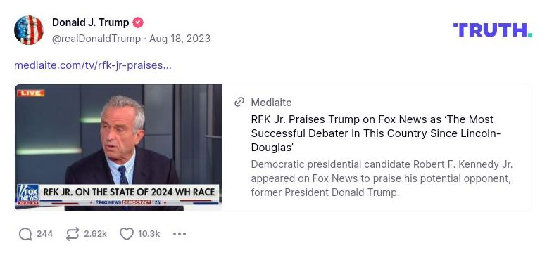 Post image from Donald Trump