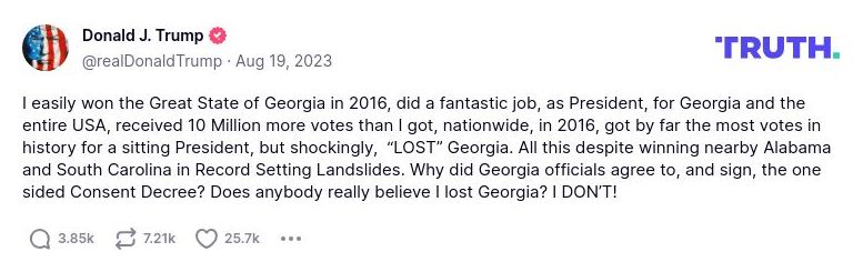 Post image from Donald Trump