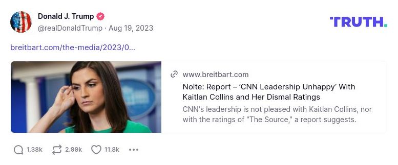 Post preview from Donald Trump