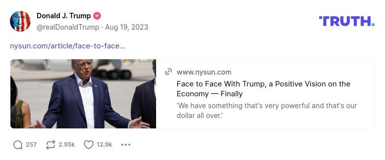 Post image from Donald Trump