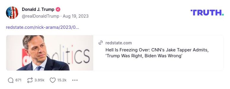 Post image from Donald Trump