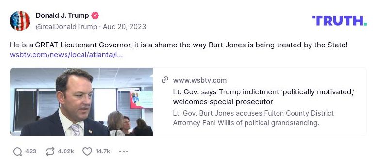 Post image from Donald Trump