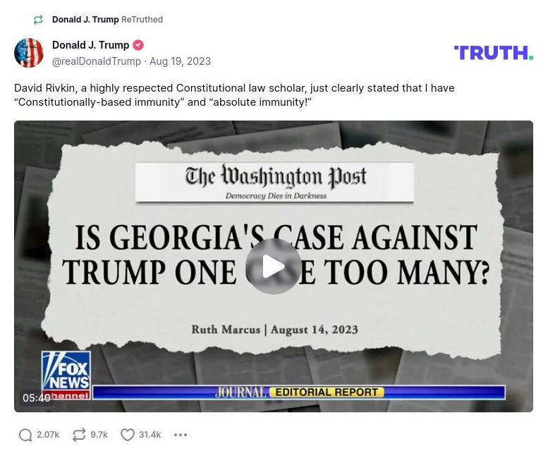 Post image from Donald Trump