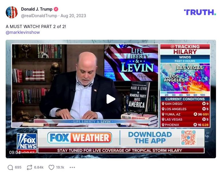 Post image from Donald Trump