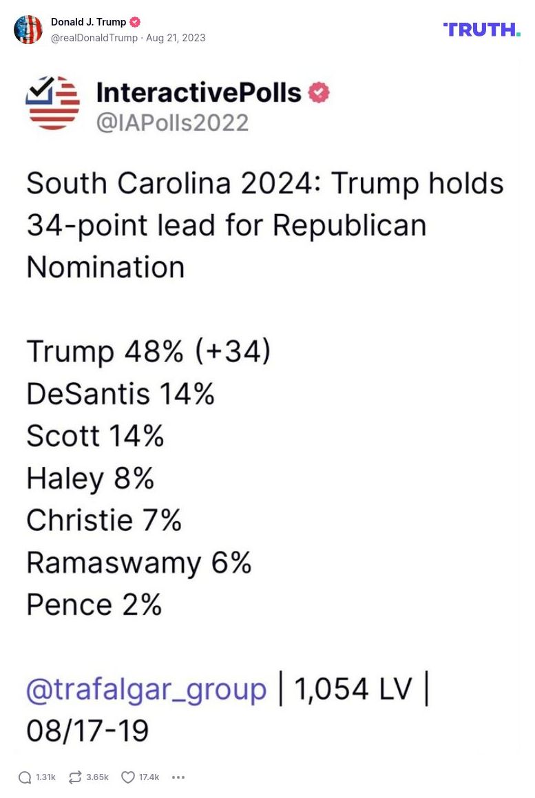 Post image from Donald Trump