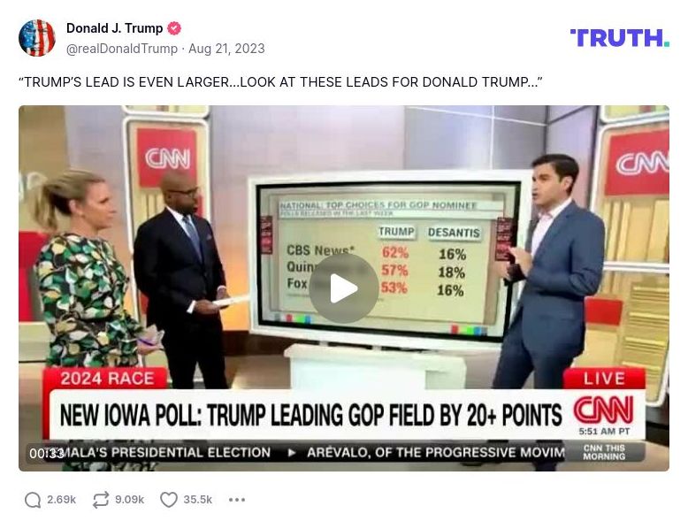 Post image from Donald Trump