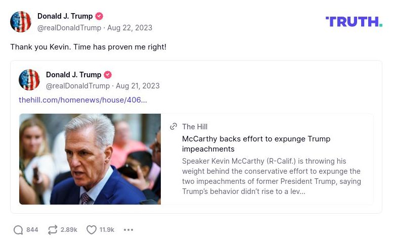 Post image from Donald Trump