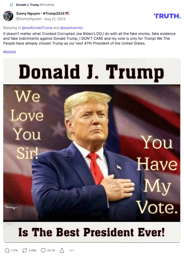 Post image from Donald Trump