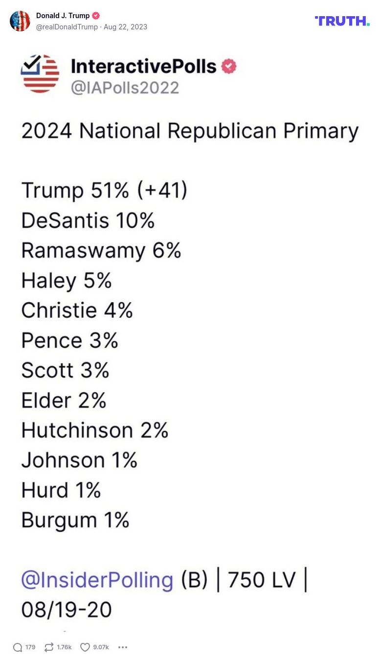 Post image from Donald Trump