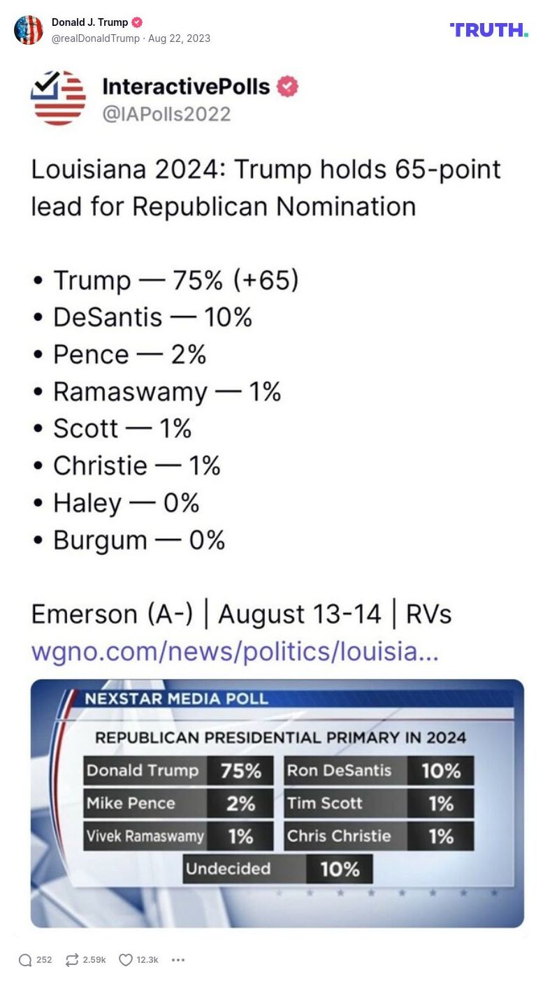 Post image from Donald Trump