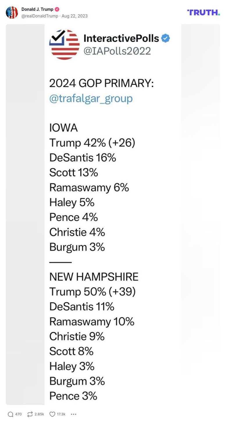 Post image from Donald Trump