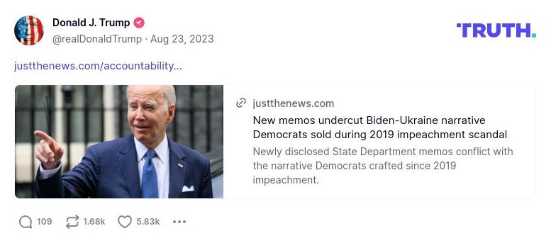 Post preview from Donald Trump