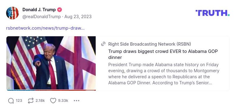 Post image from Donald Trump