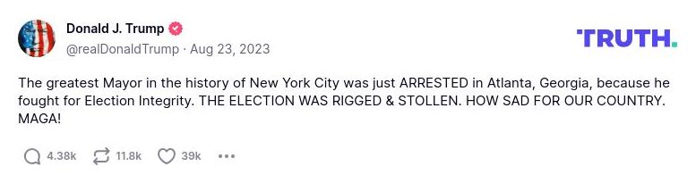 Post image from Donald Trump