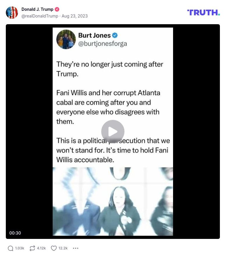 Post image from Donald Trump