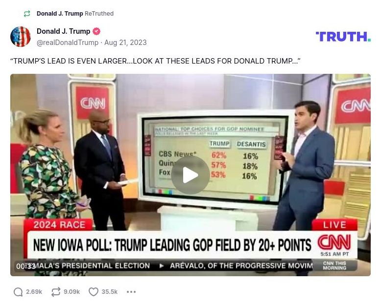 Post image from Donald Trump