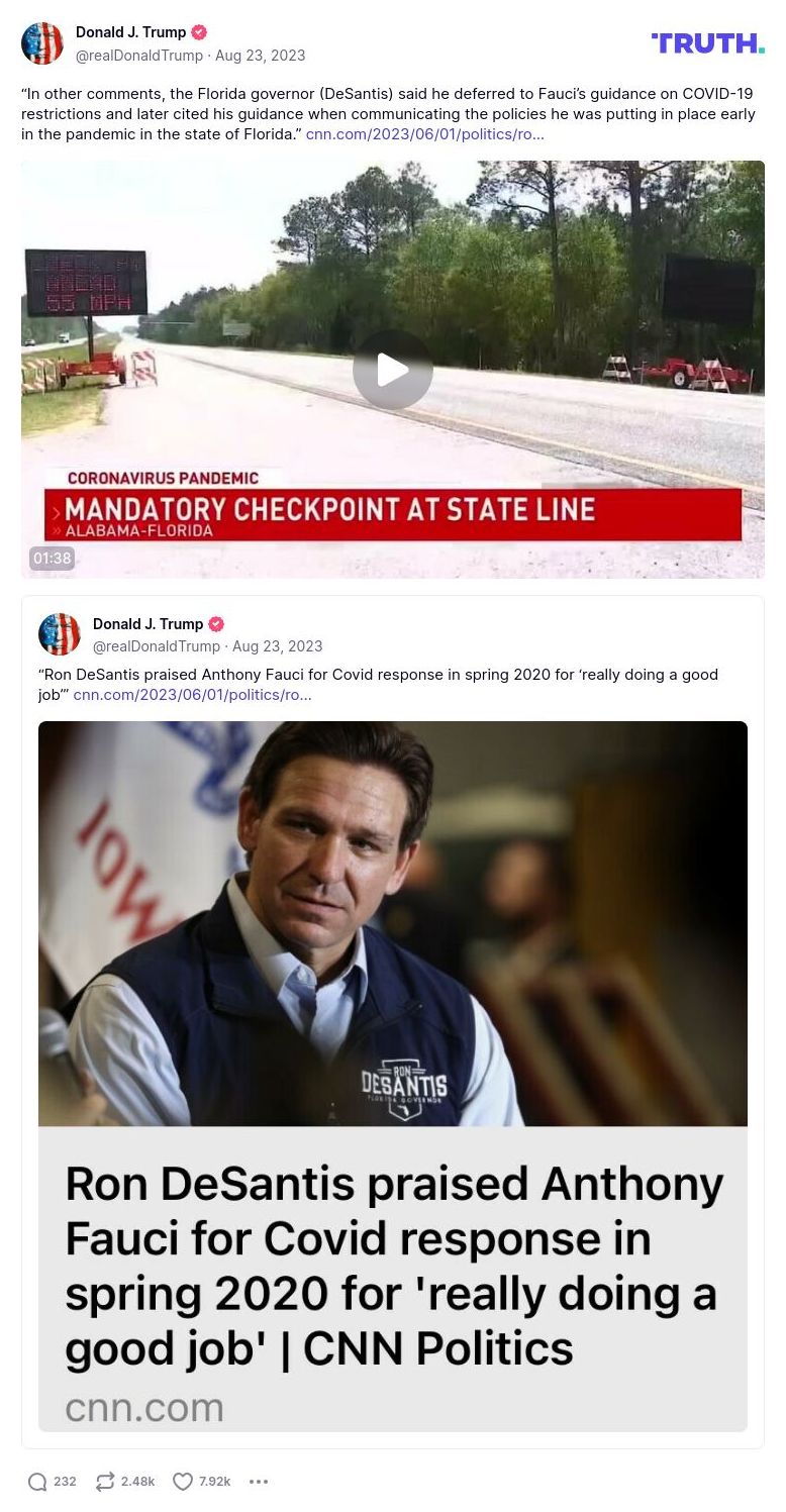 Post preview from Donald Trump