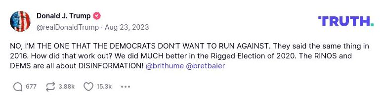 Post image from Donald Trump