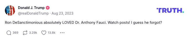 Post image from Donald Trump