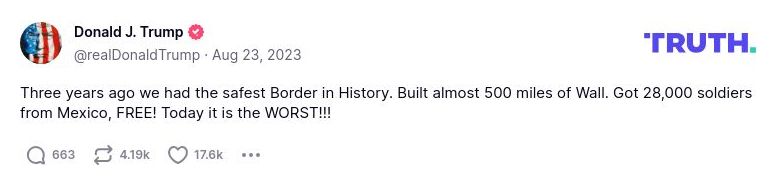 Post image from Donald Trump