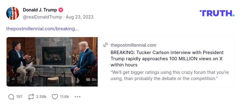 Post image from Donald Trump