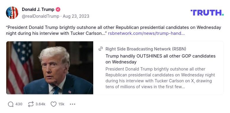 Post image from Donald Trump