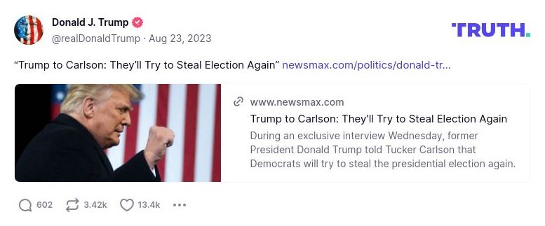 Post image from Donald Trump