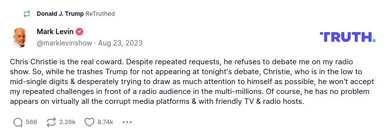 Post image from Donald Trump