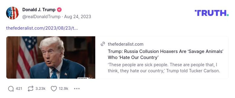 Post image from Donald Trump