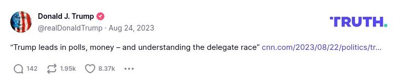 Post preview from Donald Trump