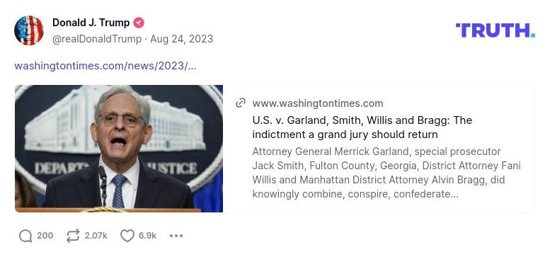 Post image from Donald Trump