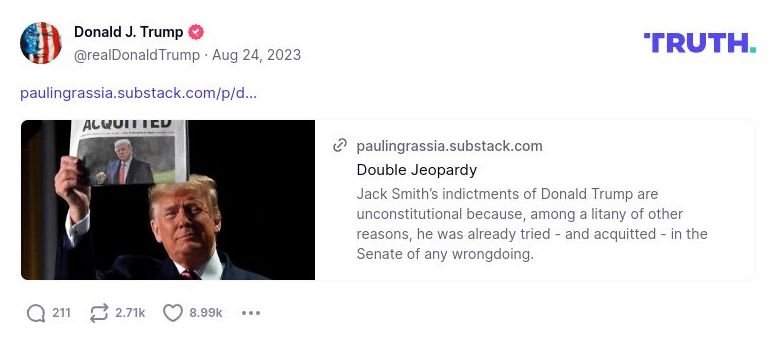 Post image from Donald Trump