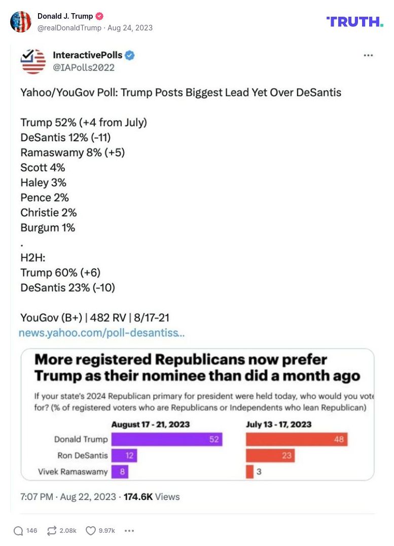 Post image from Donald Trump