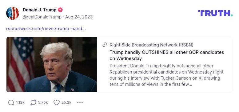 Post image from Donald Trump