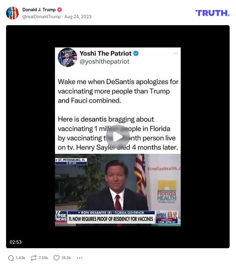 Post image from Donald Trump