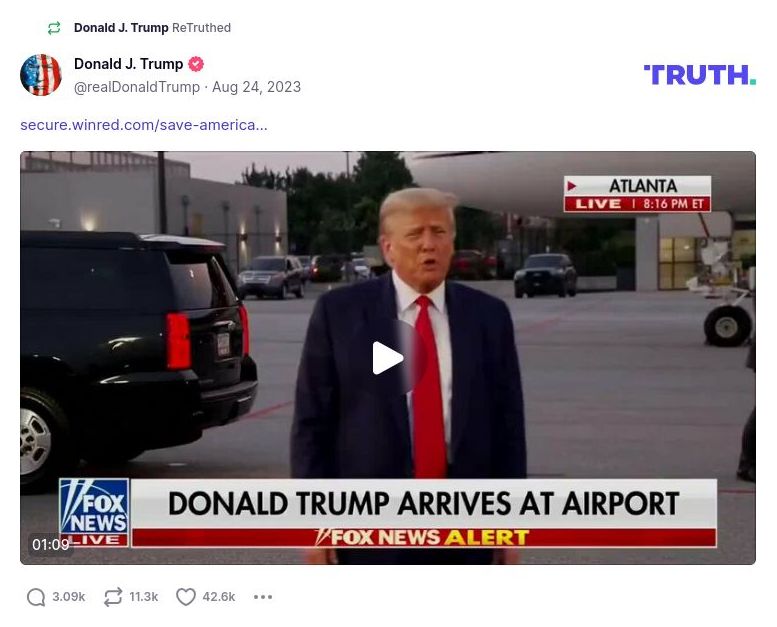 Post image from Donald Trump