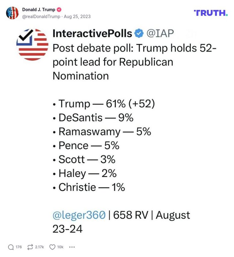 Post image from Donald Trump