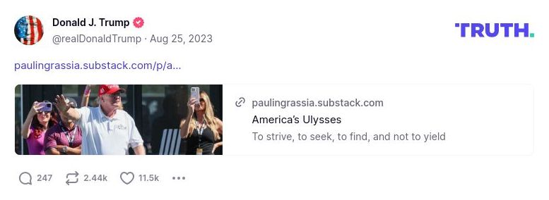 Post image from Donald Trump