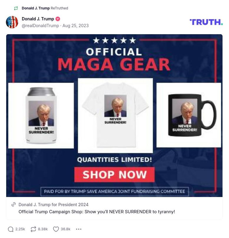 Post image from Donald Trump