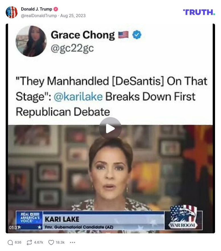 Post image from Donald Trump