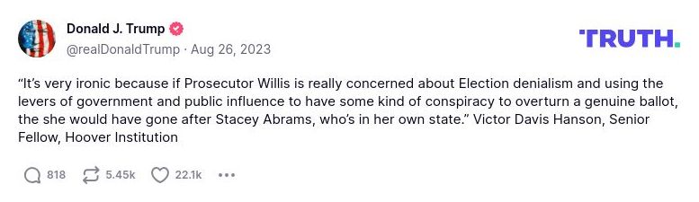 Post image from Donald Trump