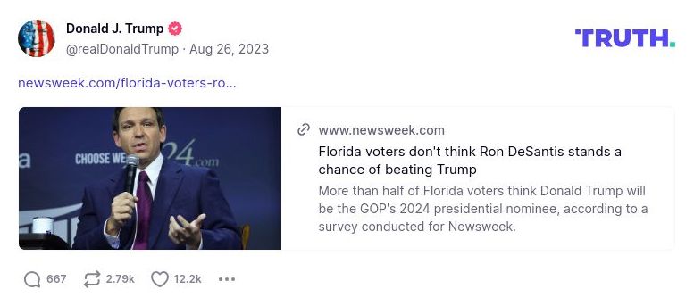 Post image from Donald Trump