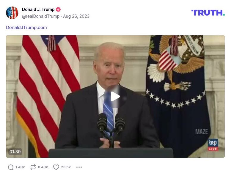 Post image from Donald Trump