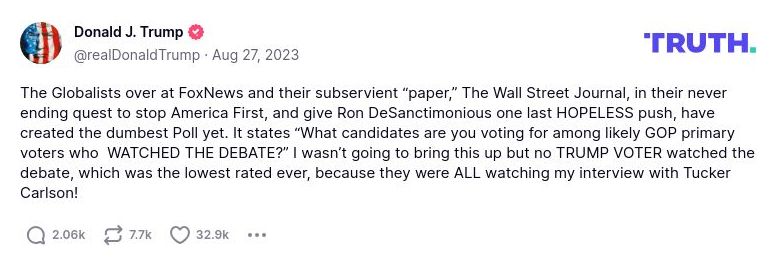 Post image from Donald Trump