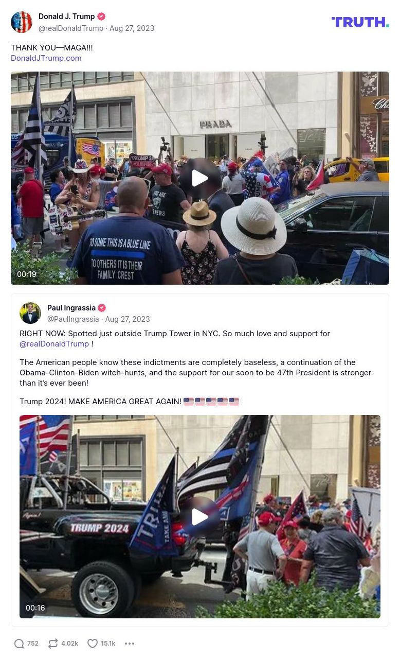 Post image from Donald Trump