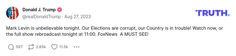 Post image from Donald Trump