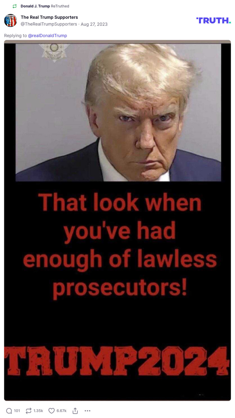 Post image from Donald Trump