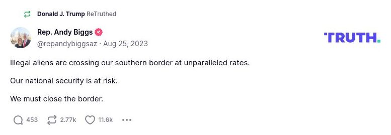 Post image from Donald Trump